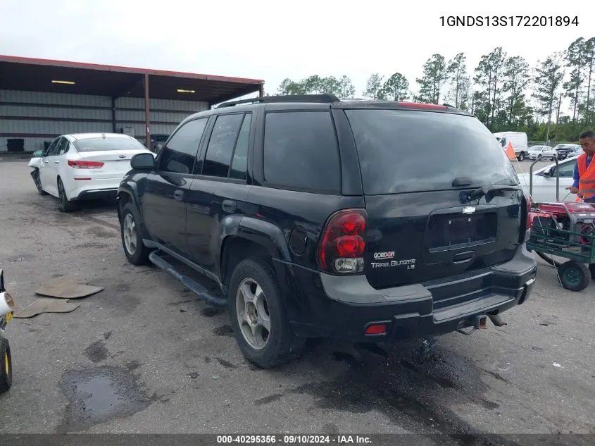 2007 Chevrolet Trailblazer Ls VIN: 1GNDS13S172201894 Lot: 40295356