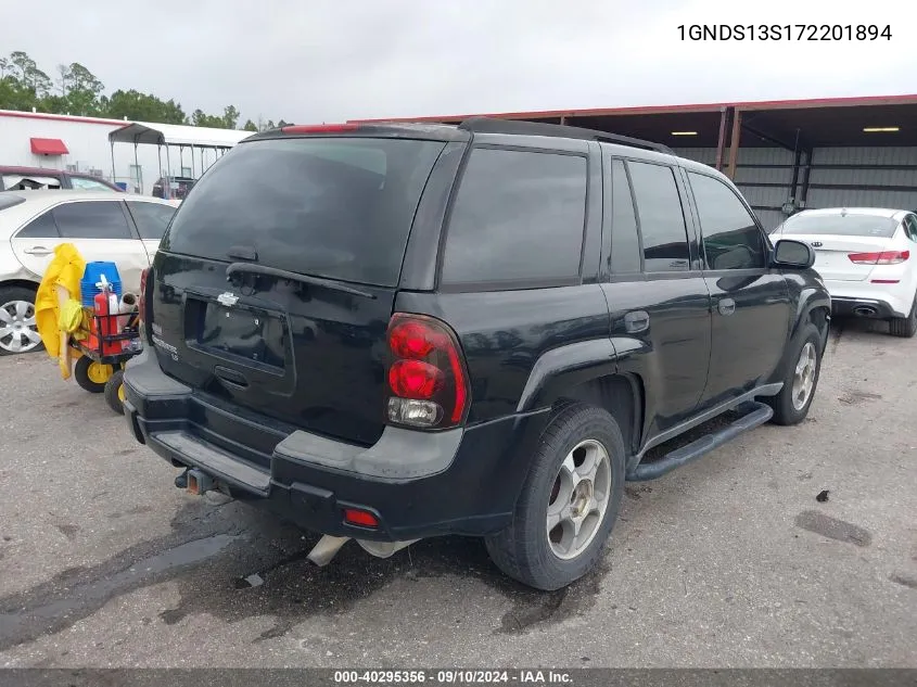 2007 Chevrolet Trailblazer Ls VIN: 1GNDS13S172201894 Lot: 40295356