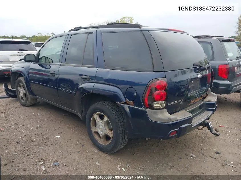 2007 Chevrolet Trailblazer Ls/Lt VIN: 1GNDS13S472232380 Lot: 40465066