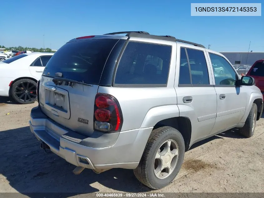 2007 Chevrolet Trailblazer Ls VIN: 1GNDS13S472145353 Lot: 40465839