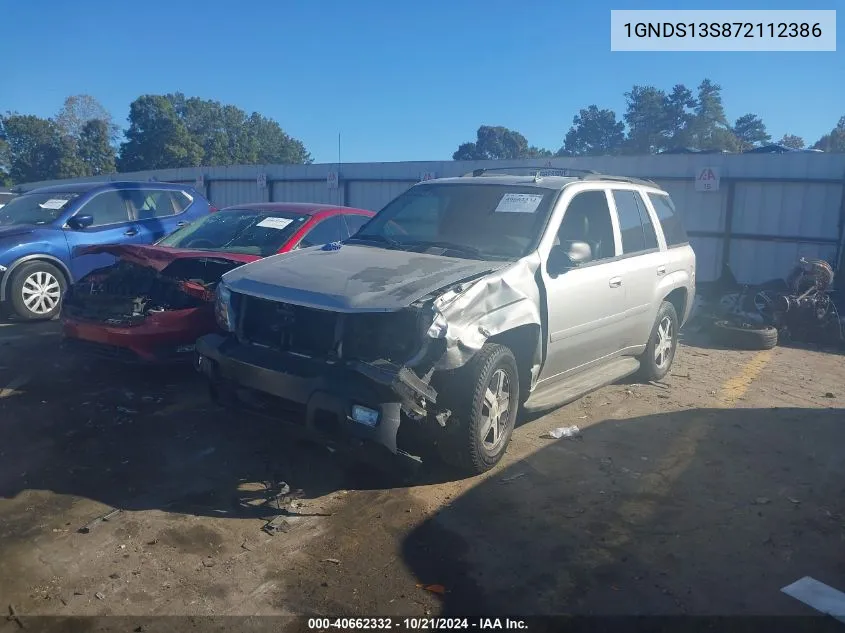 2007 Chevrolet Trailblazer Lt VIN: 1GNDS13S872112386 Lot: 40662332