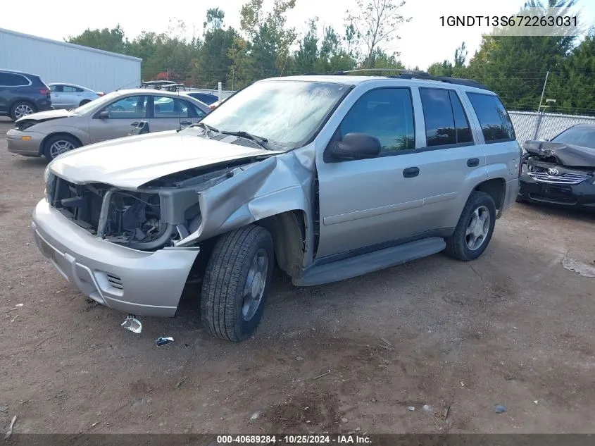 2007 Chevrolet Trailblazer Ls VIN: 1GNDT13S672263031 Lot: 40689284