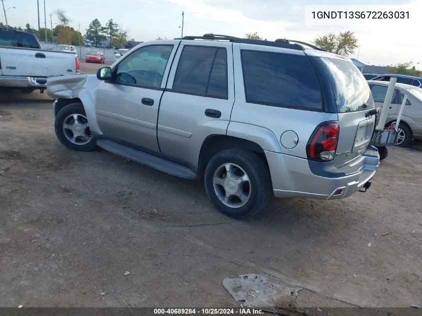 2007 Chevrolet Trailblazer Ls VIN: 1GNDT13S672263031 Lot: 40689284