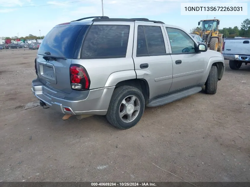 2007 Chevrolet Trailblazer Ls VIN: 1GNDT13S672263031 Lot: 40689284