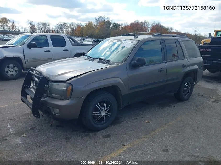 2007 Chevrolet Trailblazer Lt VIN: 1GNDT13S772158160 Lot: 40691129