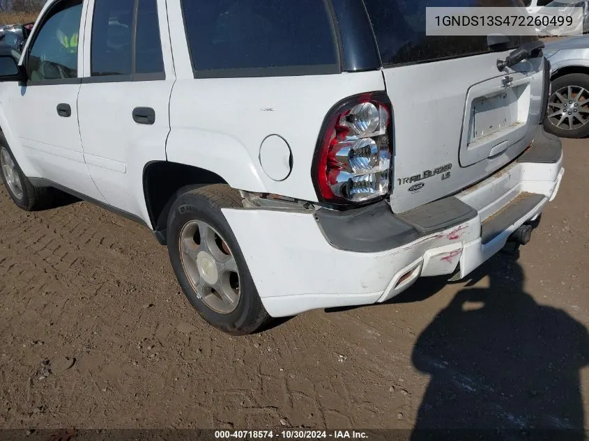 2007 Chevrolet Trailblazer Ls VIN: 1GNDS13S472260499 Lot: 40718574