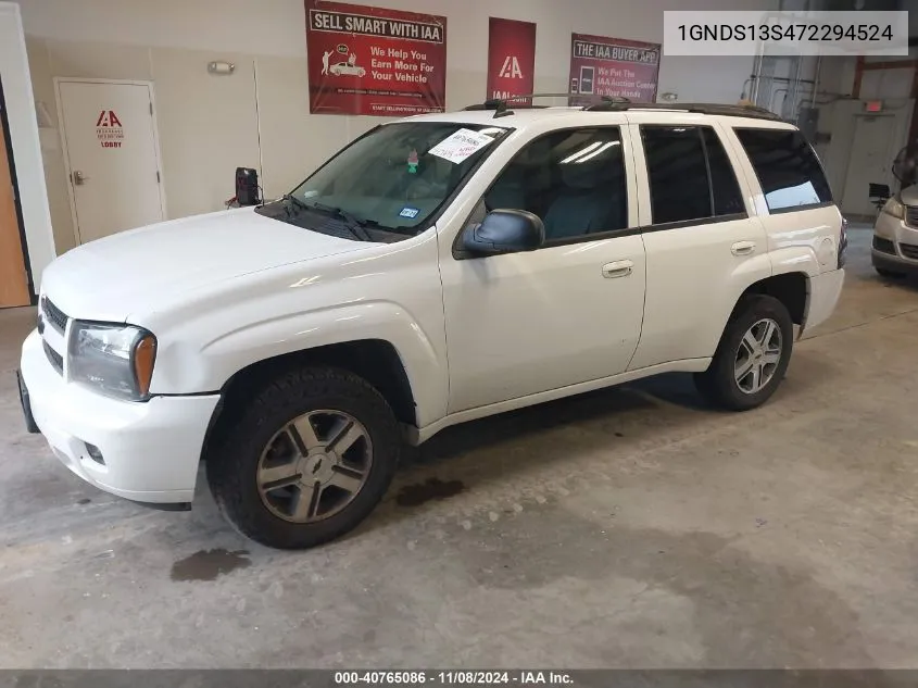 2007 Chevrolet Trailblazer Lt VIN: 1GNDS13S472294524 Lot: 40765086