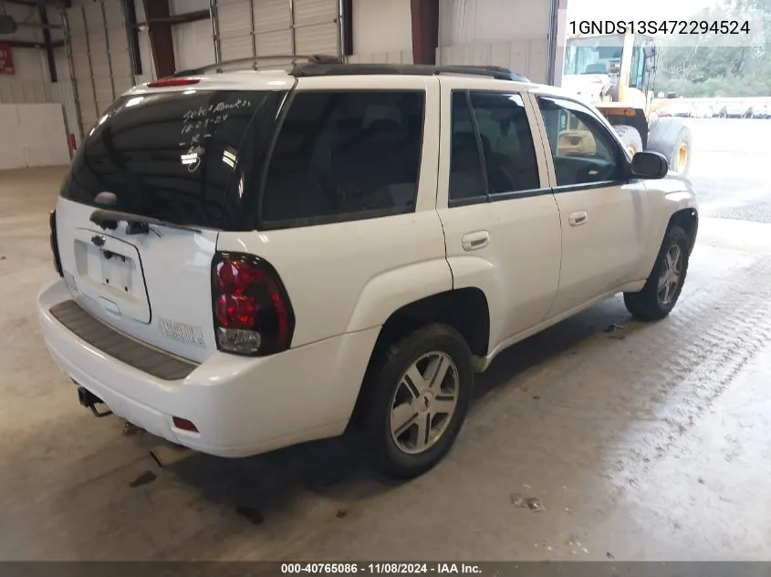 2007 Chevrolet Trailblazer Lt VIN: 1GNDS13S472294524 Lot: 40765086