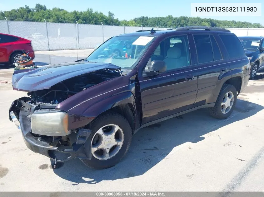 2008 Chevrolet Trailblazer Lt VIN: 1GNDT13S682111980 Lot: 39903955