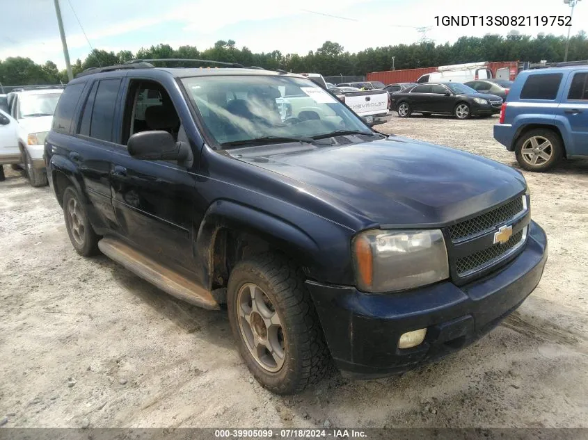 1GNDT13S082119752 2008 Chevrolet Trailblazer Lt