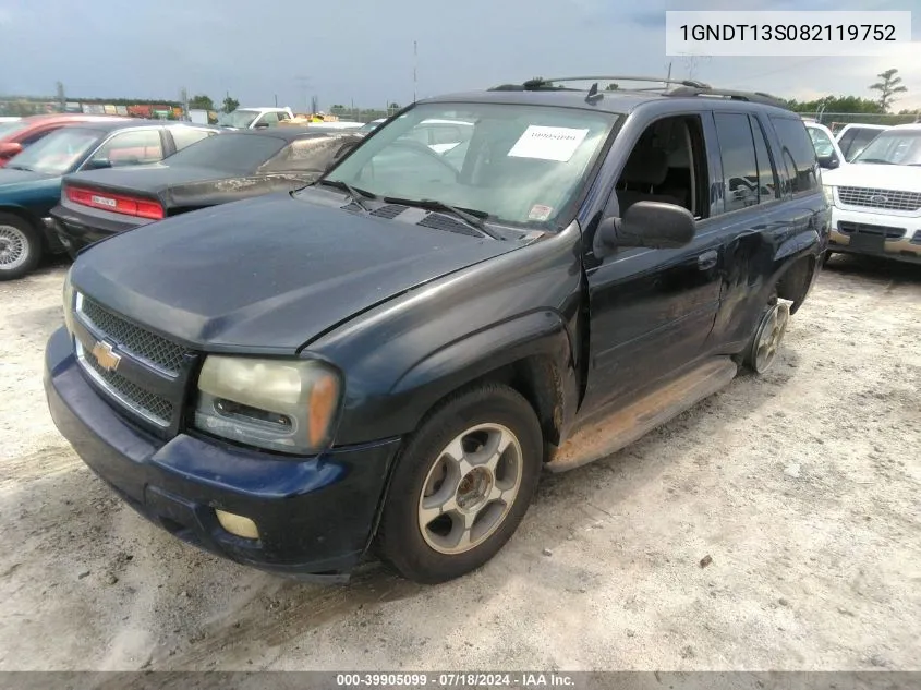 1GNDT13S082119752 2008 Chevrolet Trailblazer Lt