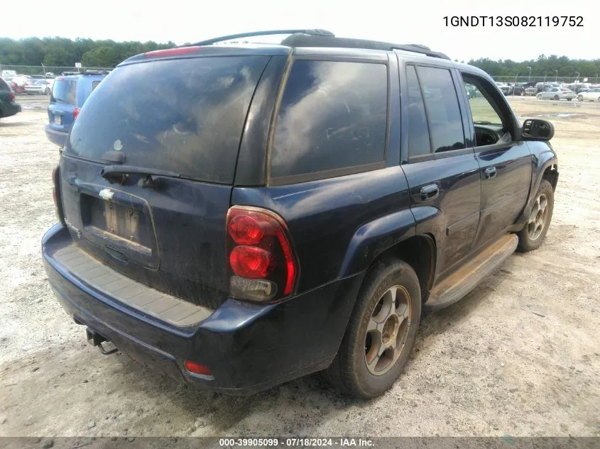 1GNDT13S082119752 2008 Chevrolet Trailblazer Lt