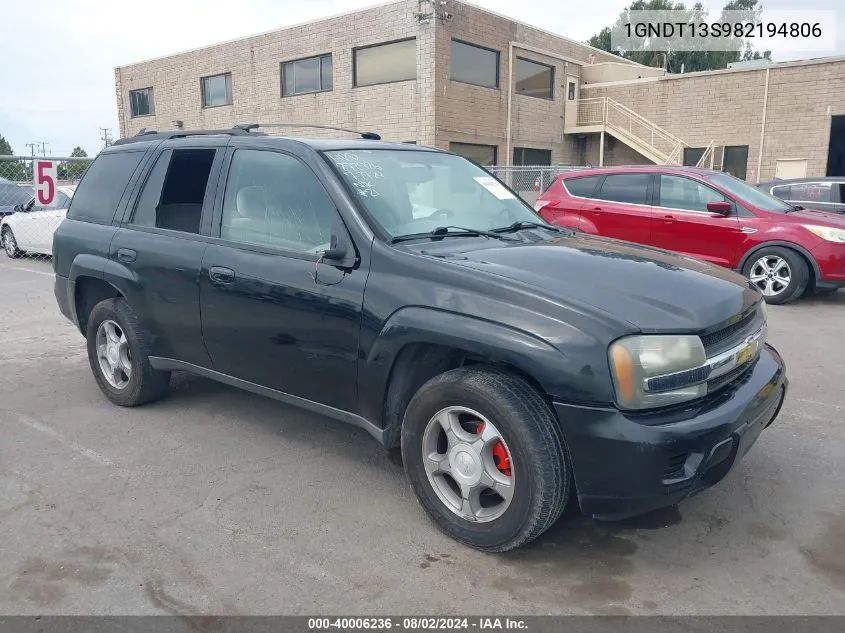 2008 Chevrolet Trailblazer Fleet VIN: 1GNDT13S982194806 Lot: 40006236