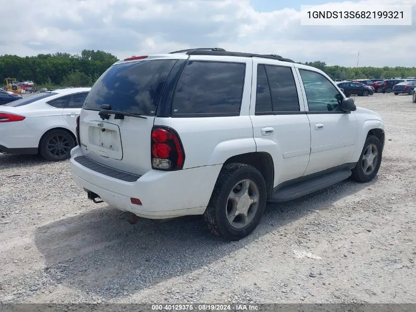 2008 Chevrolet Trailblazer Lt VIN: 1GNDS13S682199321 Lot: 40129375