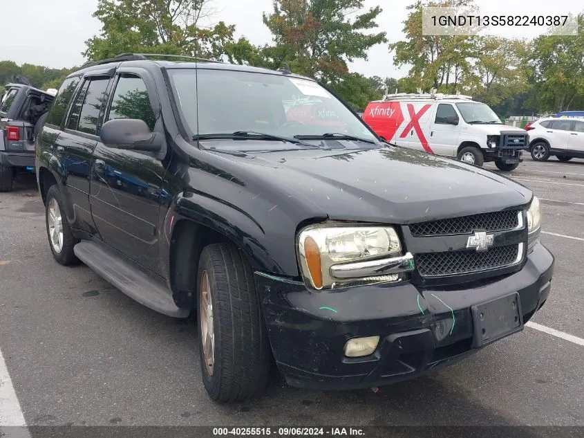 2008 Chevrolet Trailblazer Lt VIN: 1GNDT13S582240387 Lot: 40255515