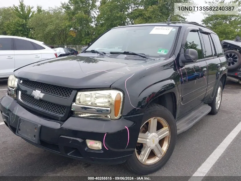 2008 Chevrolet Trailblazer Lt VIN: 1GNDT13S582240387 Lot: 40255515