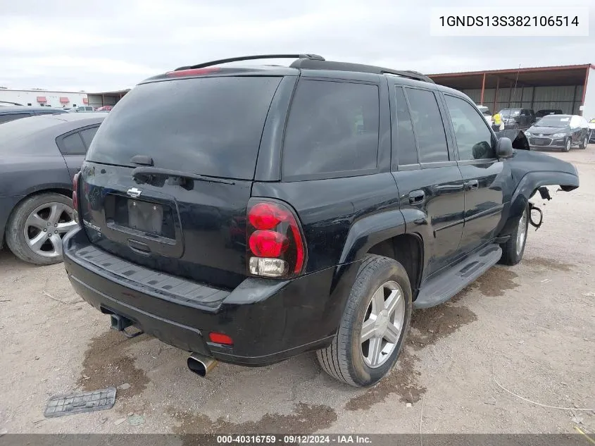 2008 Chevrolet Trailblazer Lt VIN: 1GNDS13S382106514 Lot: 40316759