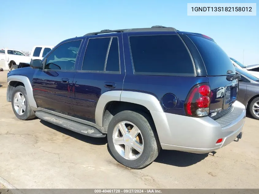 2008 Chevrolet Trailblazer Lt VIN: 1GNDT13S182158012 Lot: 40461728