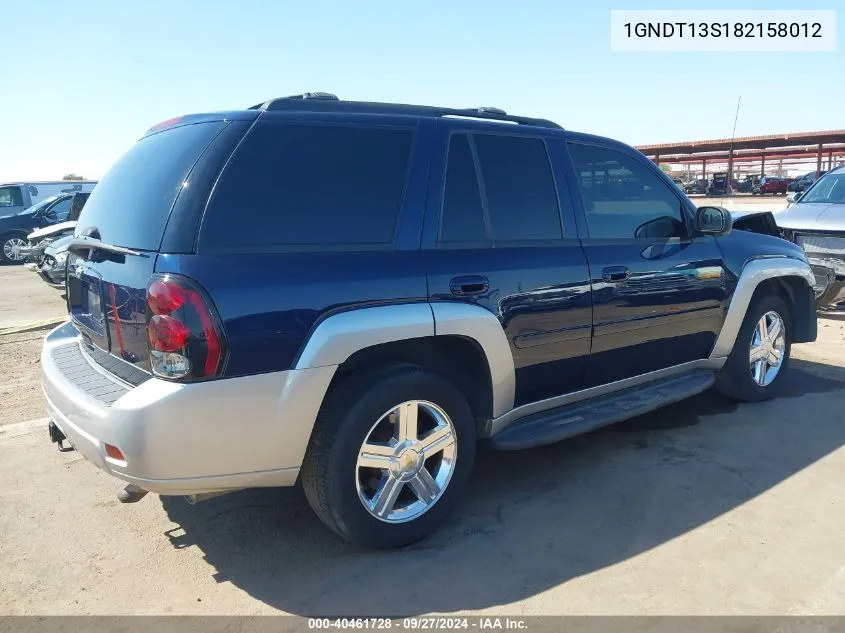 2008 Chevrolet Trailblazer Lt VIN: 1GNDT13S182158012 Lot: 40461728