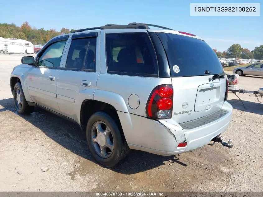 2008 Chevrolet Trailblazer Lt VIN: 1GNDT13S982100262 Lot: 40670760