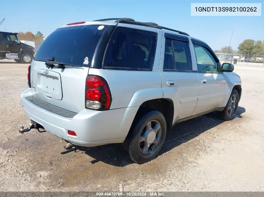 2008 Chevrolet Trailblazer Lt VIN: 1GNDT13S982100262 Lot: 40670760