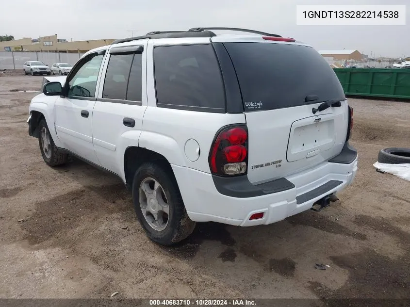 2008 Chevrolet Trailblazer Fleet VIN: 1GNDT13S282214538 Lot: 40683710