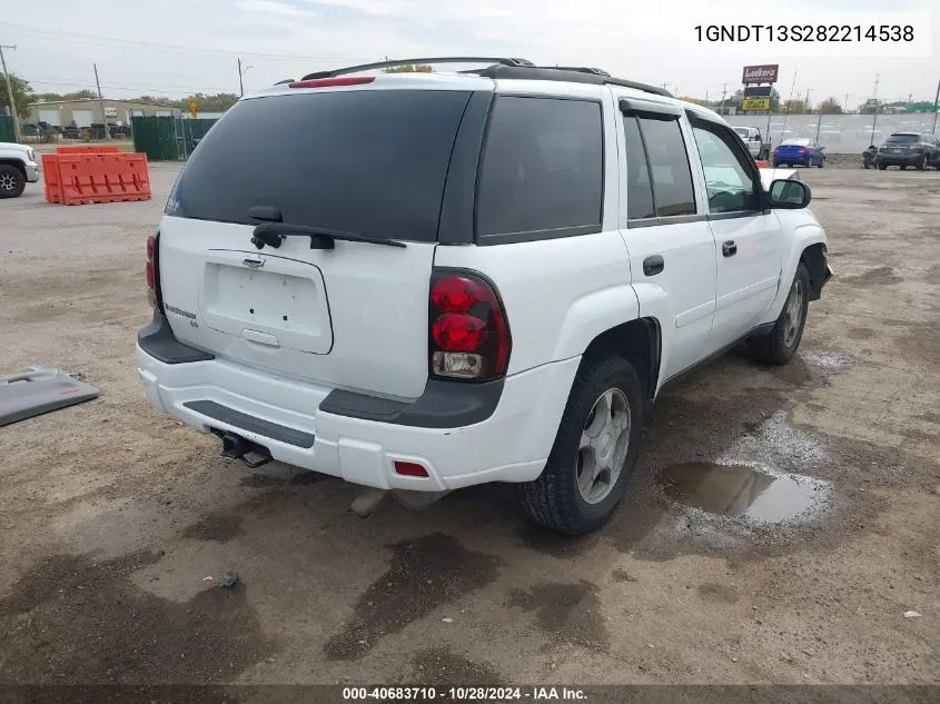 2008 Chevrolet Trailblazer Fleet VIN: 1GNDT13S282214538 Lot: 40683710