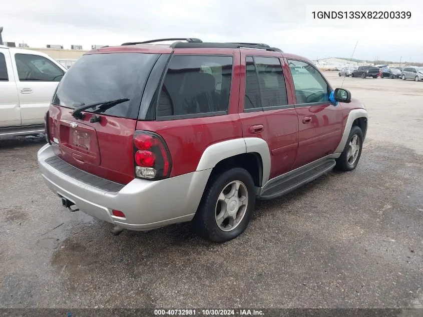 2008 Chevrolet Trailblazer Lt VIN: 1GNDS13SX82200339 Lot: 40732981