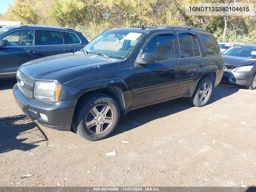 2008 Chevrolet Trailblazer Ls/Lt VIN: 1GNDT13S382104615 Lot: 40743695