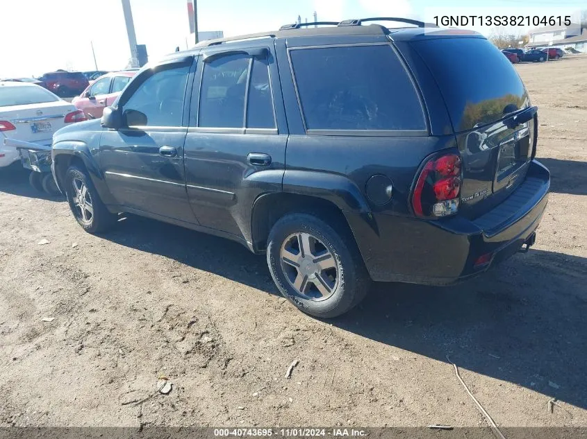 2008 Chevrolet Trailblazer Ls/Lt VIN: 1GNDT13S382104615 Lot: 40743695