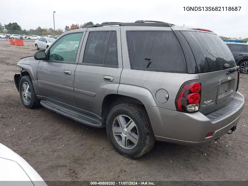 2008 Chevrolet Trailblazer Lt VIN: 1GNDS13S682118687 Lot: 40808202