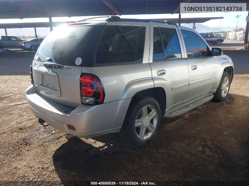 2008 Chevrolet Trailblazer Lt VIN: 1GNDS13S182143738 Lot: 40850539