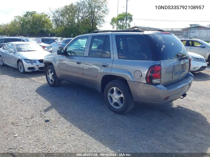 2009 Chevrolet Trailblazer Lt VIN: 1GNDS33S792108957 Lot: 40353139