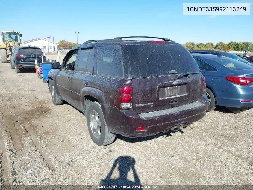 2009 Chevrolet Trailblazer Lt VIN: 1GNDT33S992113249 Lot: 40694747