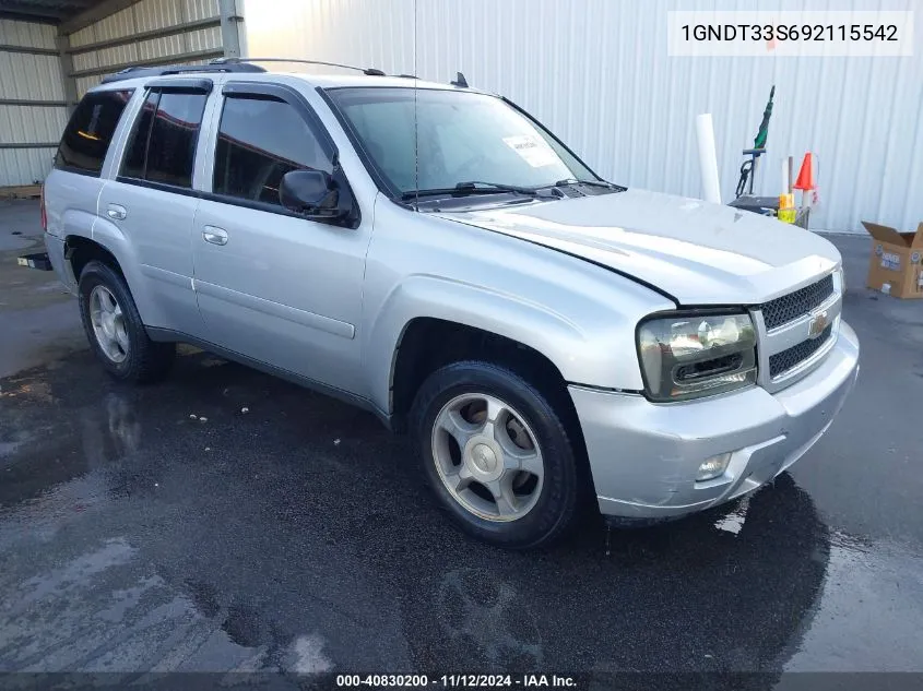 2009 Chevrolet Trailblazer Lt VIN: 1GNDT33S692115542 Lot: 40830200