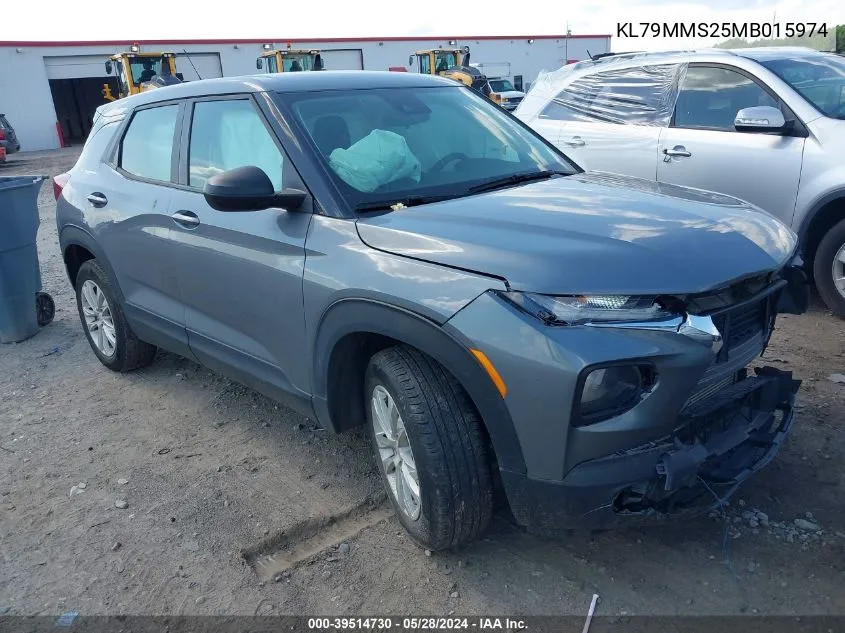 2021 Chevrolet Trailblazer Fwd Ls VIN: KL79MMS25MB015974 Lot: 39514730