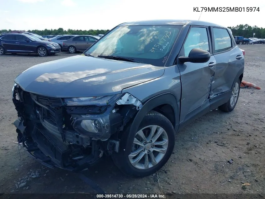 2021 Chevrolet Trailblazer Fwd Ls VIN: KL79MMS25MB015974 Lot: 39514730