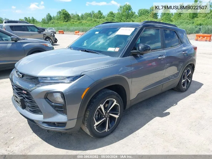 2021 Chevrolet Trailblazer Awd Rs VIN: KL79MUSL8MB022507 Lot: 39530382