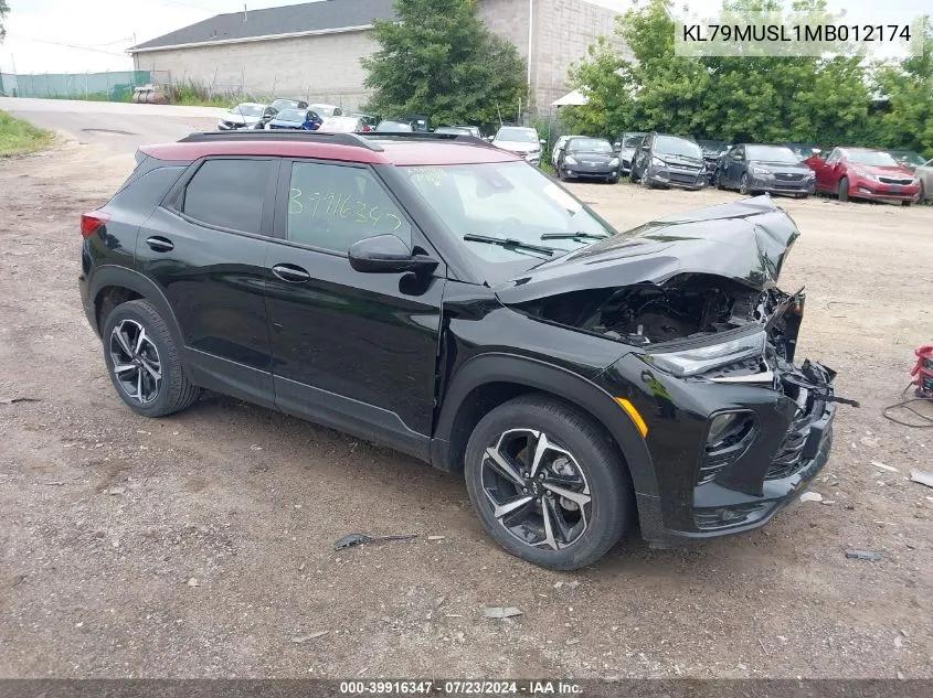 2021 Chevrolet Trailblazer Awd Rs VIN: KL79MUSL1MB012174 Lot: 39916347