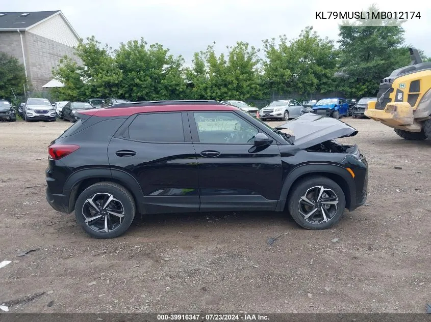 2021 Chevrolet Trailblazer Awd Rs VIN: KL79MUSL1MB012174 Lot: 39916347