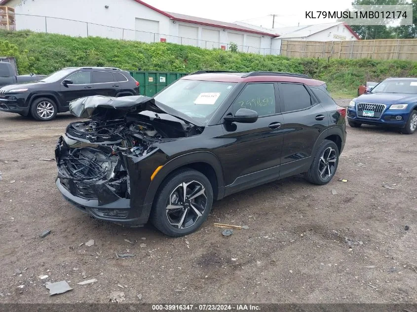 2021 Chevrolet Trailblazer Awd Rs VIN: KL79MUSL1MB012174 Lot: 39916347