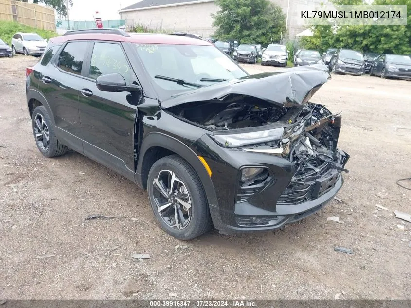 2021 Chevrolet Trailblazer Awd Rs VIN: KL79MUSL1MB012174 Lot: 39916347