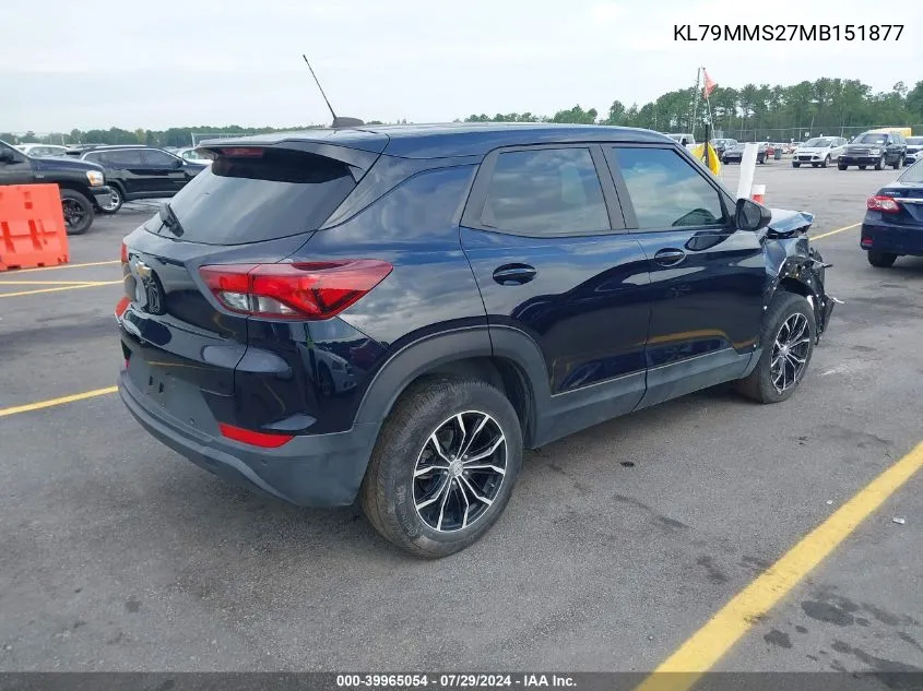 2021 Chevrolet Trailblazer Fwd Ls VIN: KL79MMS27MB151877 Lot: 39965054