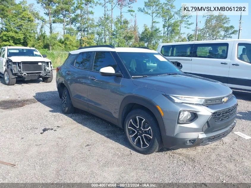 2021 Chevrolet Trailblazer Fwd Activ VIN: KL79MVSLXMB061282 Lot: 40074568