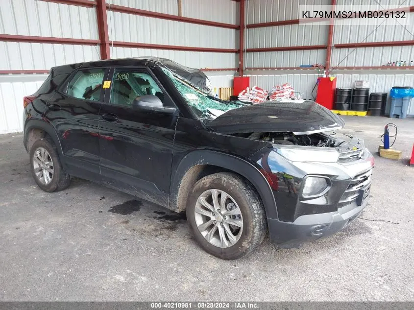 2021 Chevrolet Trailblazer Fwd Ls VIN: KL79MMS21MB026132 Lot: 40210981