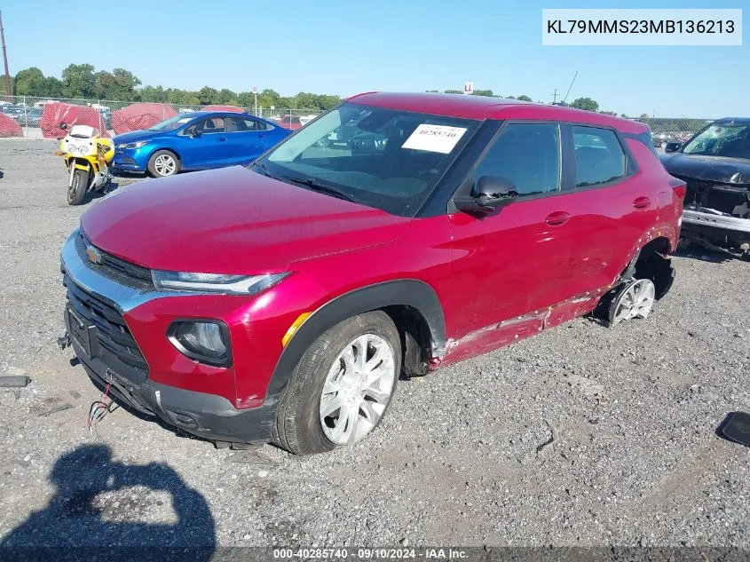 2021 Chevrolet Trailblazer Fwd Ls VIN: KL79MMS23MB136213 Lot: 40285740