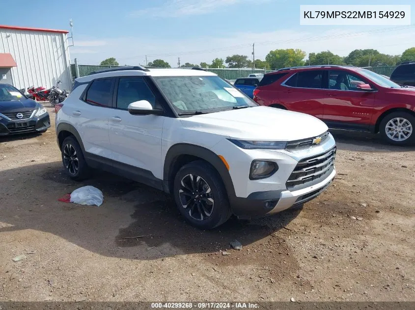 2021 Chevrolet Trailblazer Fwd Lt VIN: KL79MPS22MB154929 Lot: 40299268