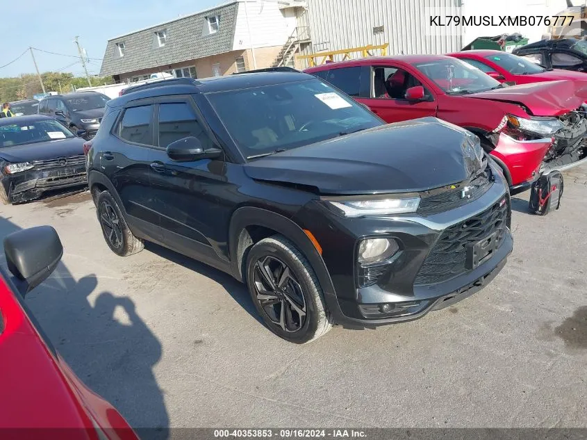 2021 Chevrolet Trailblazer Awd Rs VIN: KL79MUSLXMB076777 Lot: 40353853