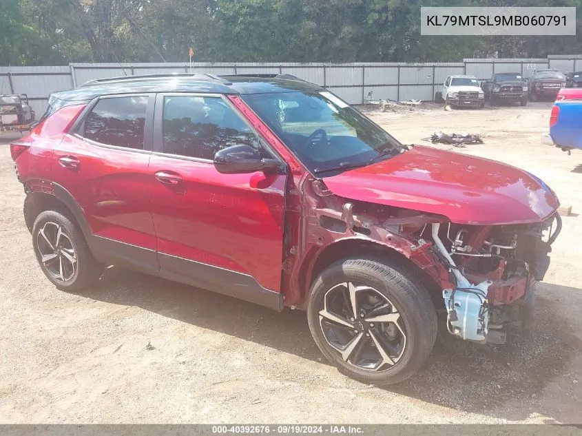 2021 Chevrolet Trailblazer Fwd Rs VIN: KL79MTSL9MB060791 Lot: 40392676