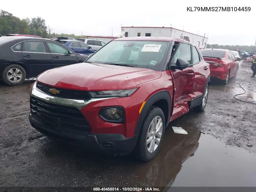 2021 Chevrolet Trailblazer Fwd Ls VIN: KL79MMS27MB104459 Lot: 40458014